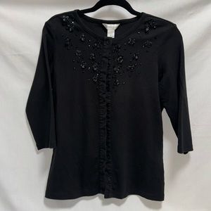 Christopher and Banks woman’ M Black 3/4 sleeve button sweater.